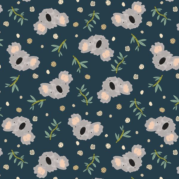 Wild Ones 25cm RJ4100-NA1 - Koala Dance Navy - RJR Fabrics