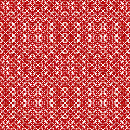 Scarlet Stitches & White Linen 25cm 2703-88 Red  - Henry Glass & Co