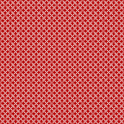 Scarlet Stitches & White Linen 25cm 2703-88 Red  - Henry Glass & Co
