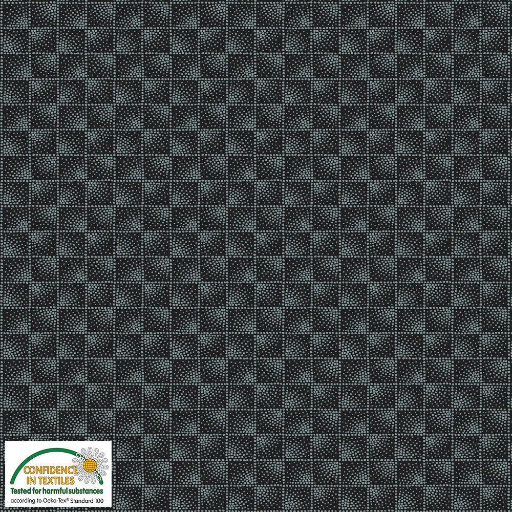 Quilters Coordinates 25cm 4515 213 Black Dots Check - Stof Fabrics