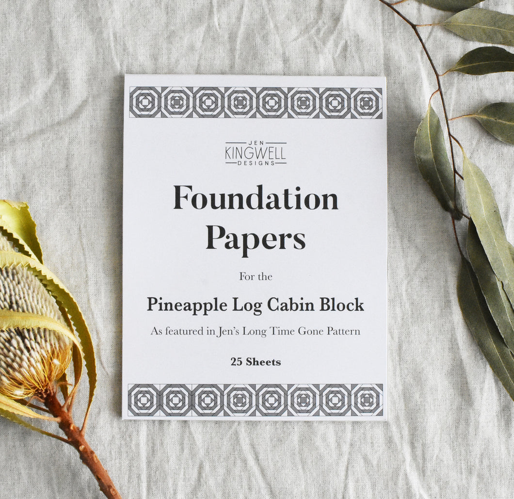 Foundation Papers Pineapple Log Cabin Block - Jen Kingwell