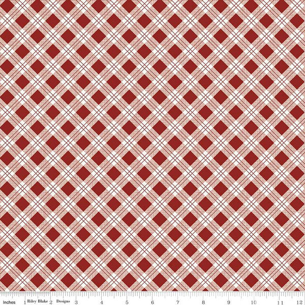 Bee Plaids 25cm C12020 Barn Red - Lori Holt for Riley Blake Designs