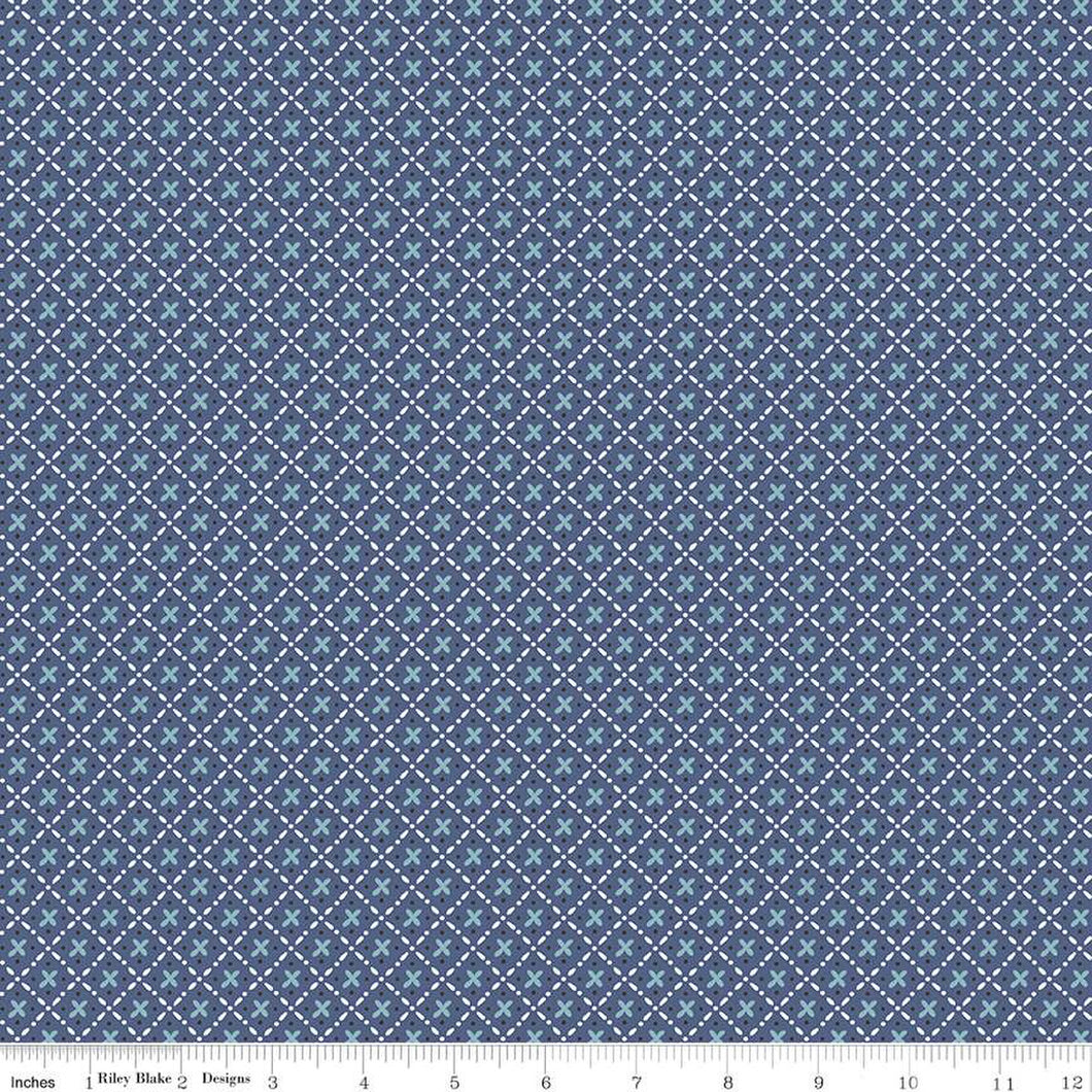 Bee Plaids 25cm C12028 Denim - Lori Holt for Riley Blake Designs