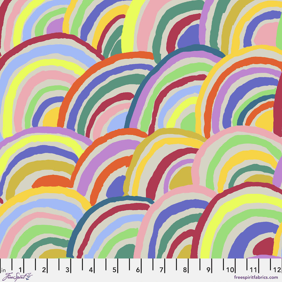 Feb 2022 KFC Rainbows 25cm PWGP190 Grey - Kaffe Fassett Collective