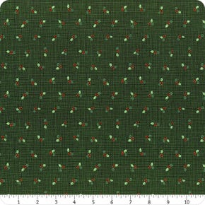 Home Sweet Holidays M56007-14 Holly Green Burlap and Holly - Deb Strain