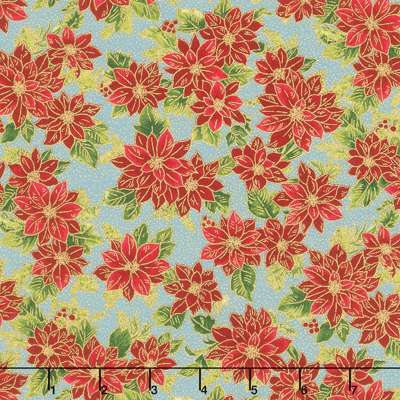 Poinsettias Metallic 25cm MM33513-15  - Moda
