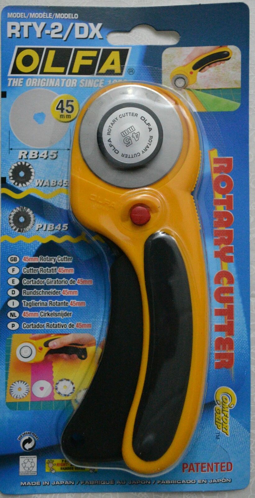 Olfa 45mm Rotary Ergonomic Cutter, Model RTY-2/DX